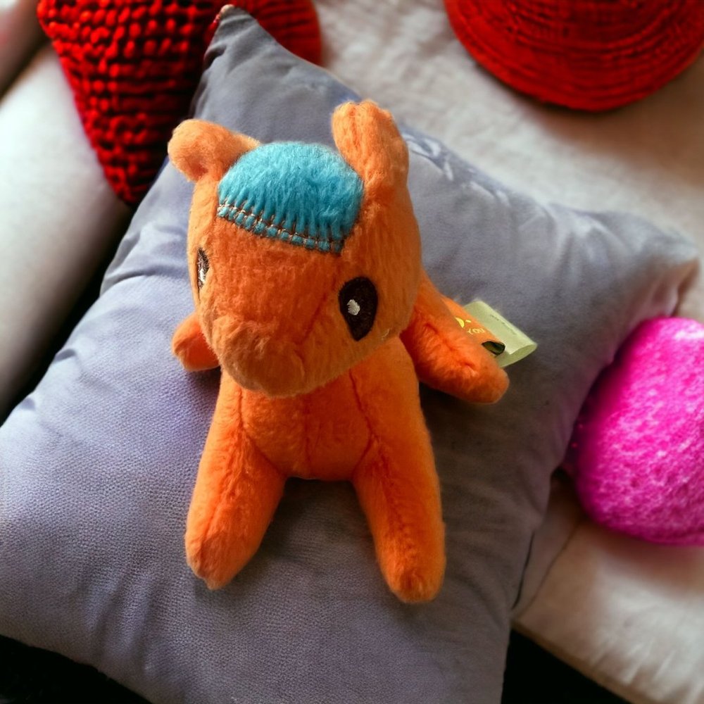 Battat Just B You Happy Plush Stuffed Orange Cat 5" Baby Toy Soft Lovey